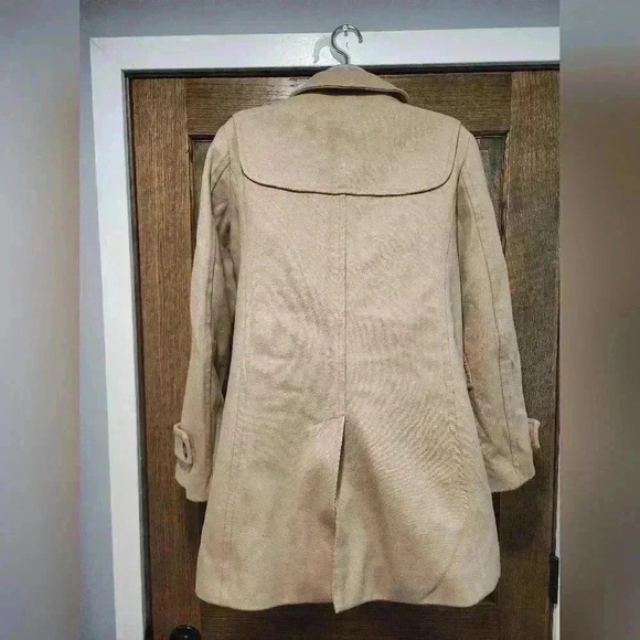 The Gap Beige Wool Blend Coat Toggle Buttons Size Small - Picture 3 of 6